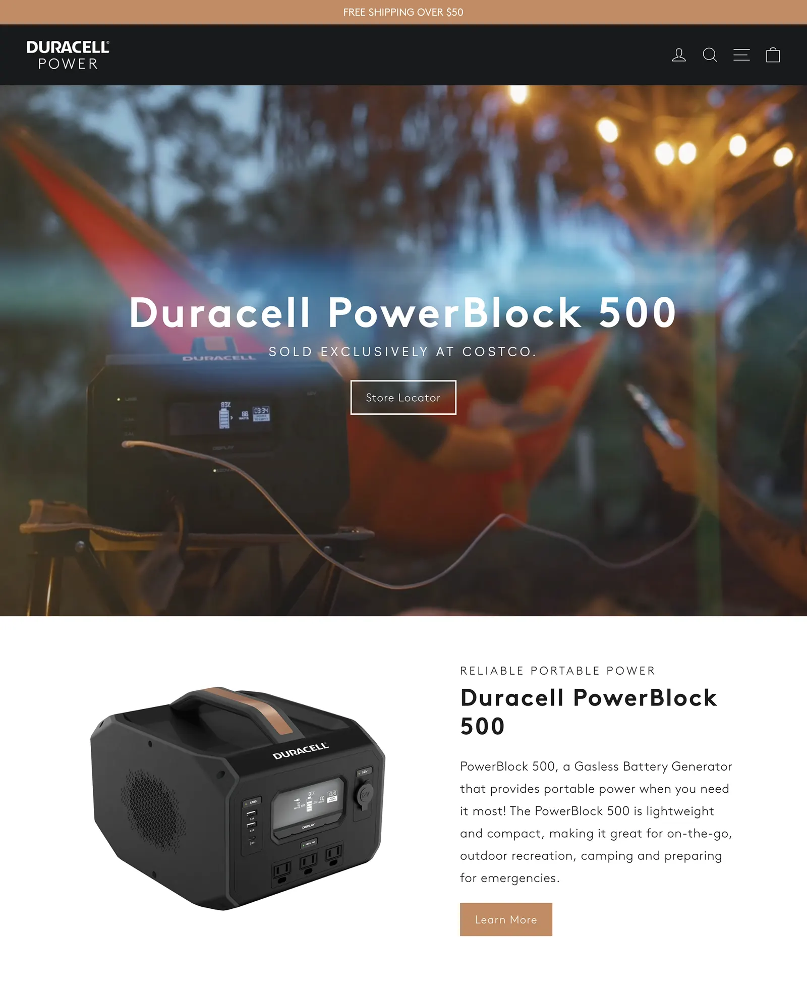 Duracell Power Center website, screen 3