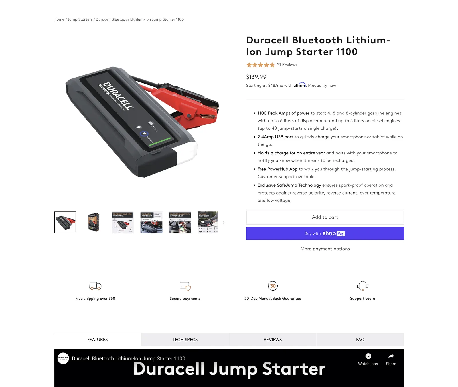 Duracell Power Center website, screen 10