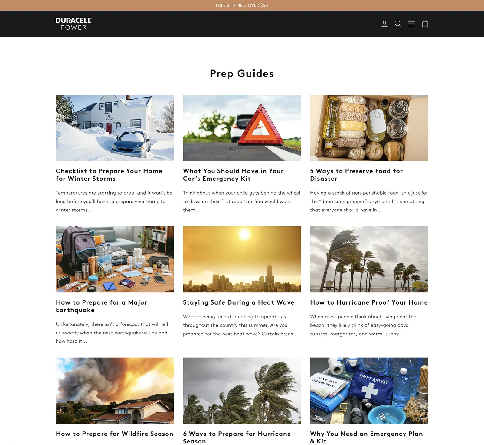 Duracell Power Center website, screen 11