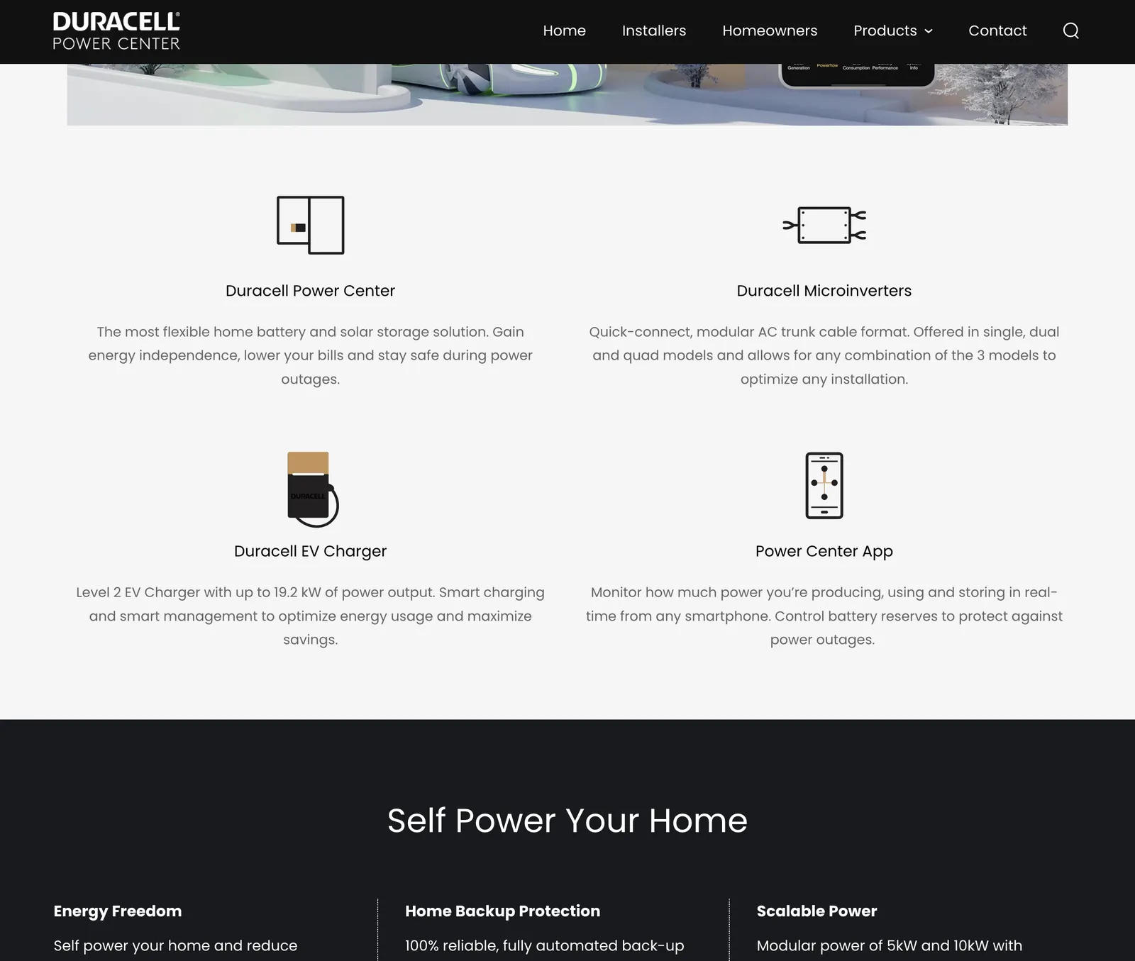 Duracell Power Center website, screen 15