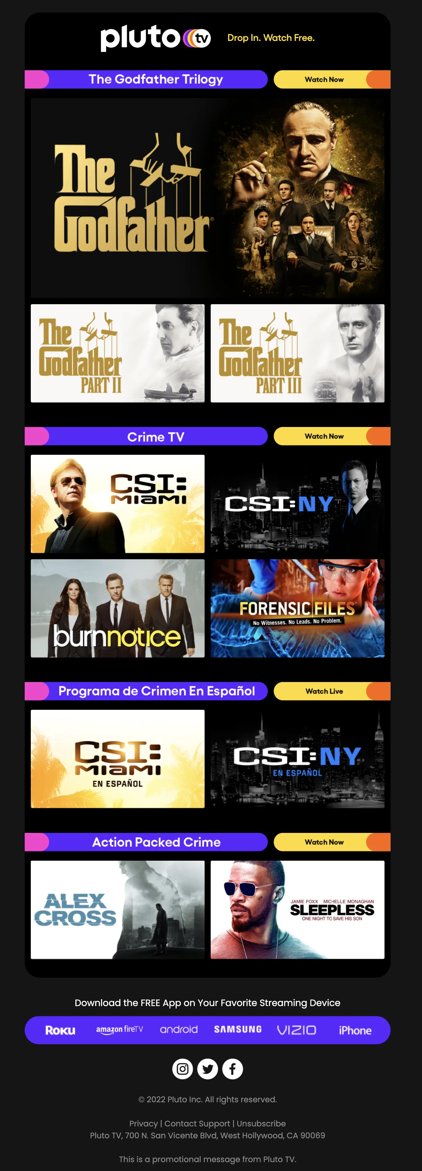 Pluto TV email design 5