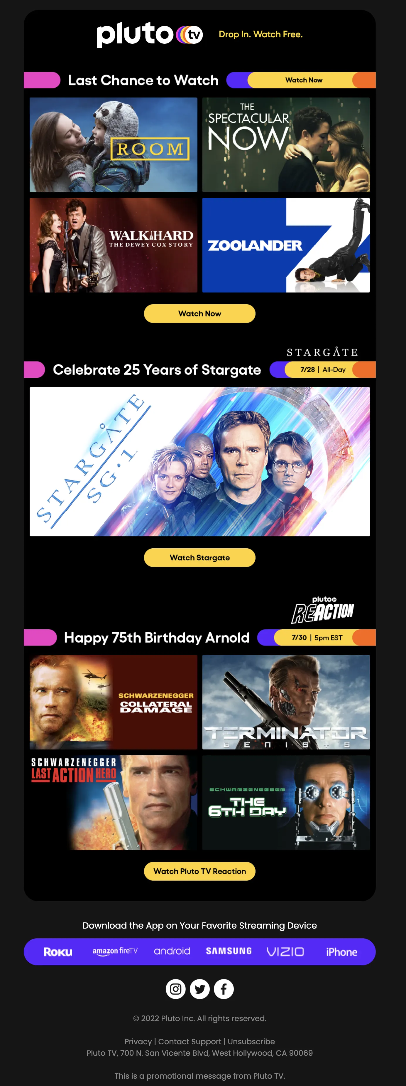 Pluto TV email design 4