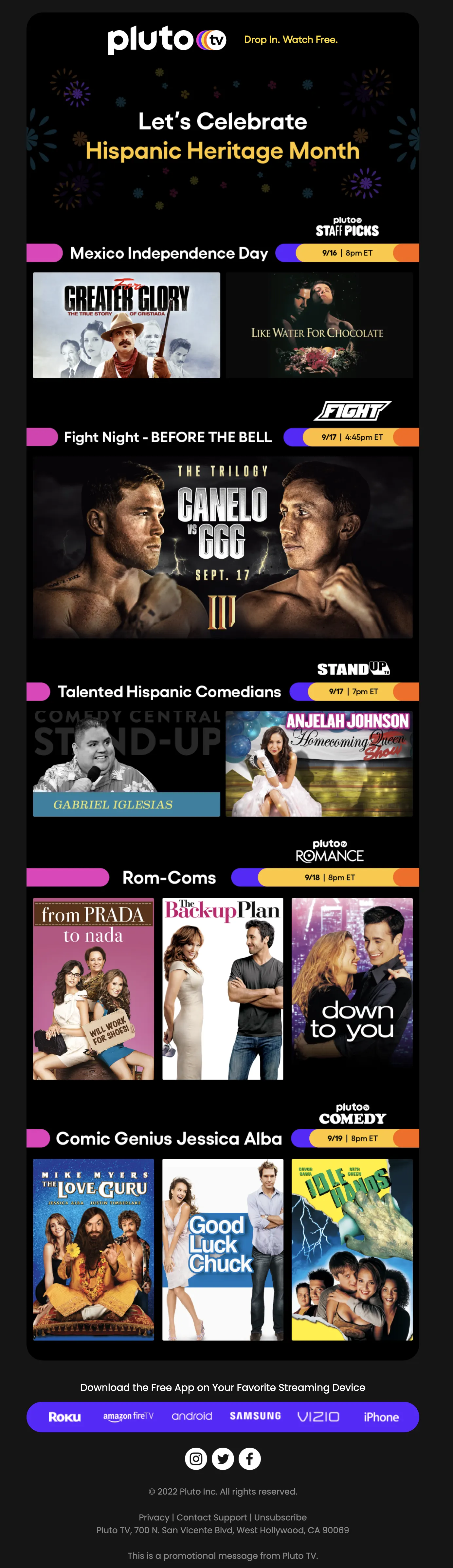 Pluto TV email design 3