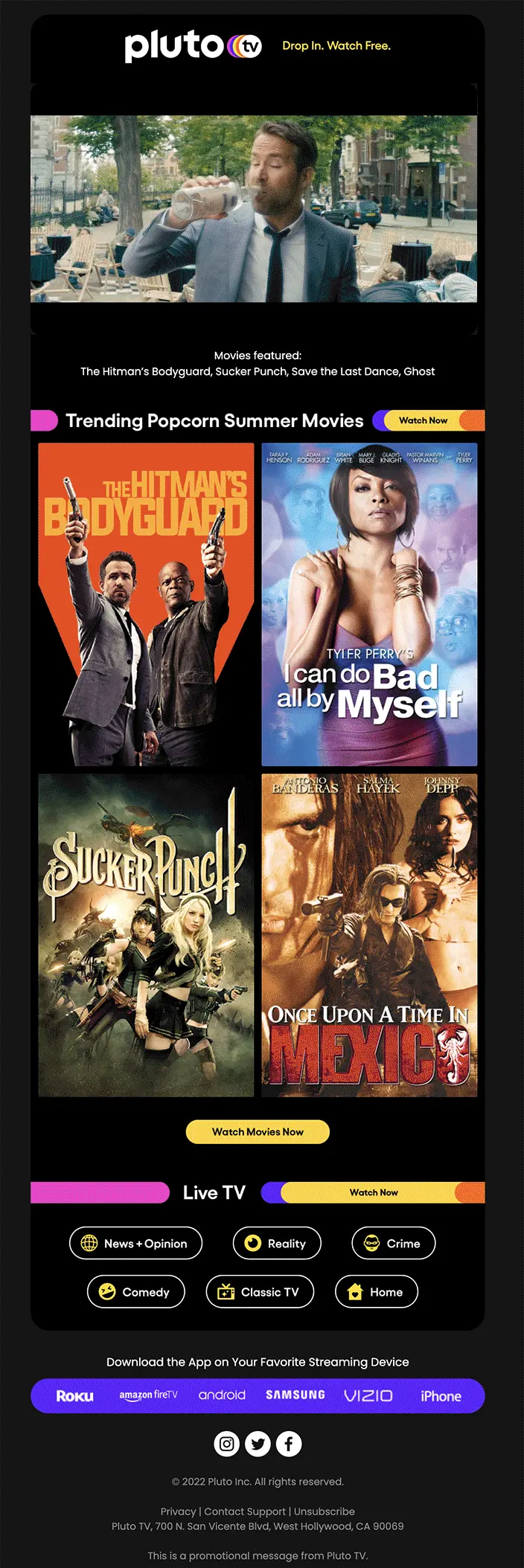Pluto TV email design 2