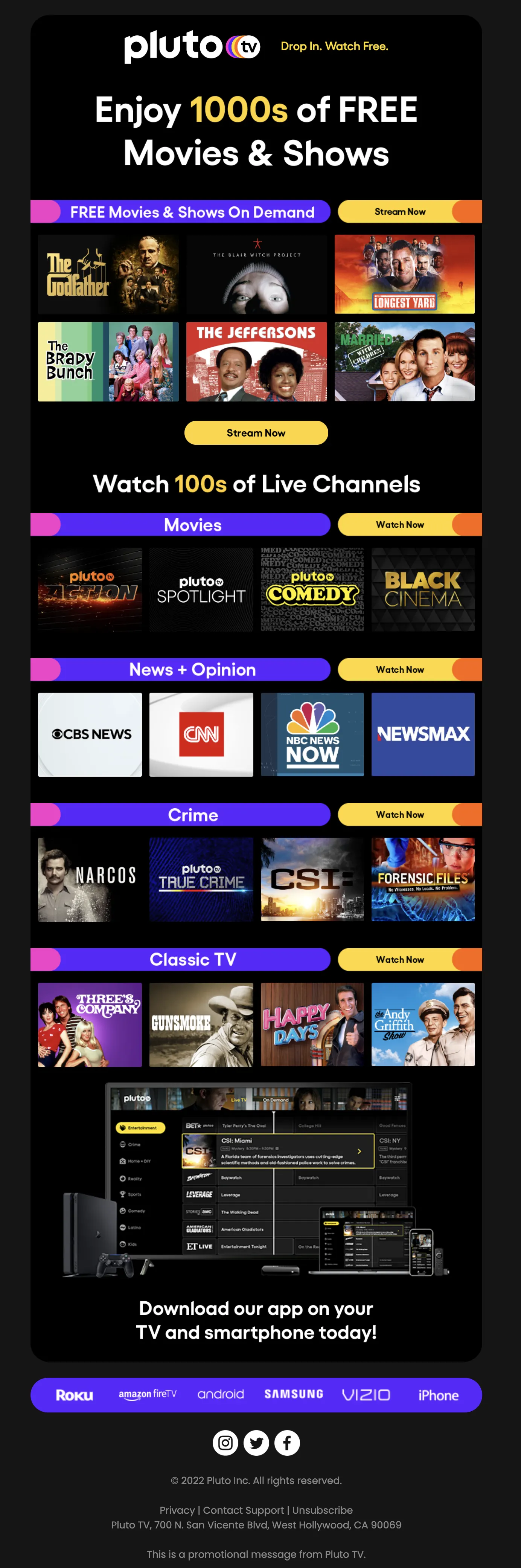 Pluto TV email design 7