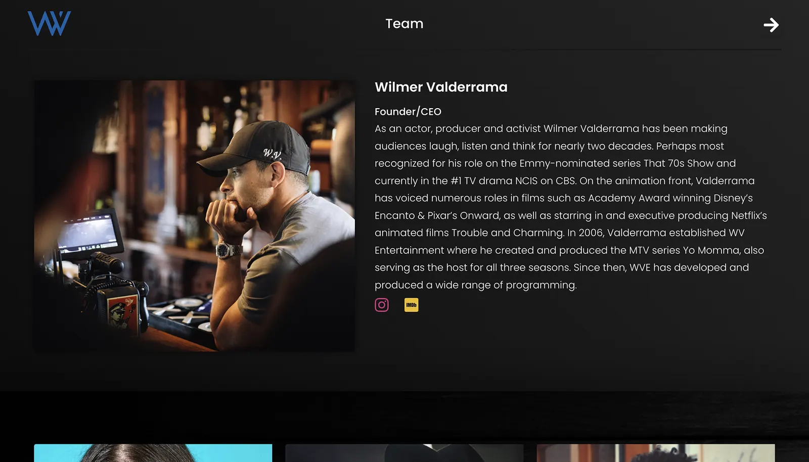 WV Entertainment website, screen 8